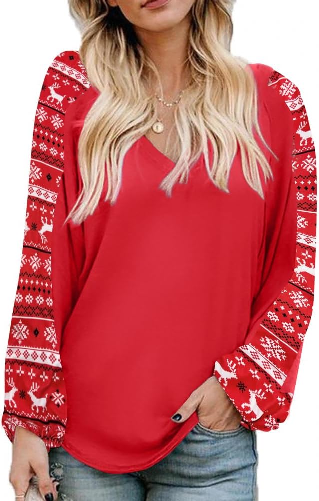 Beyove Boho Tops for Women Long Sleeve V Neck Casual Blouses