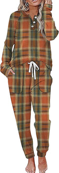 Two Piece Outfits for Women Lounge Sets Button Down Sweatshirt - Cozy