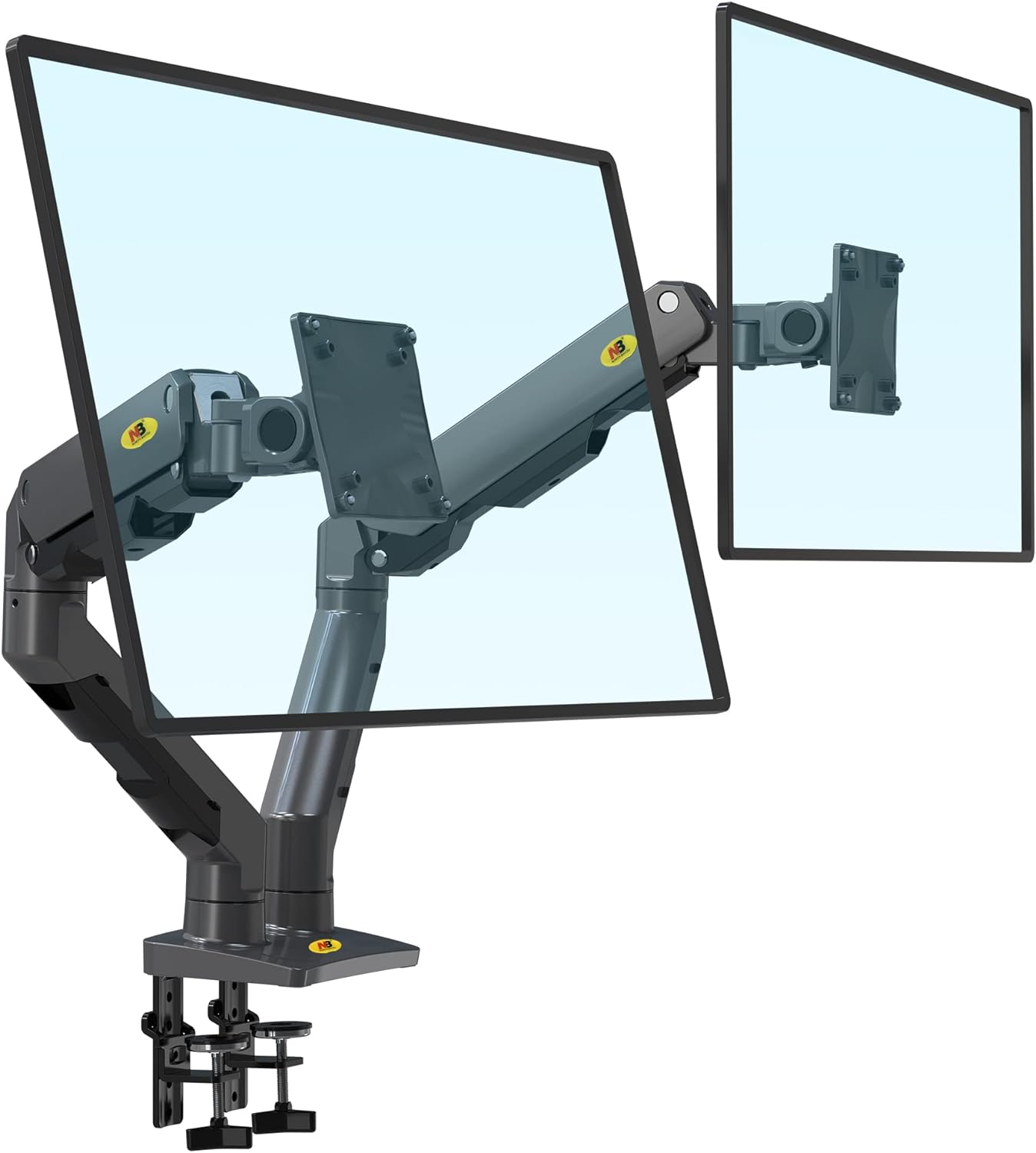 NB North Bayou Dual Monitor Arm Desk Mount, Full Motion Stand for Big 27-34 Screens, Heavy Duty Gaming Stand