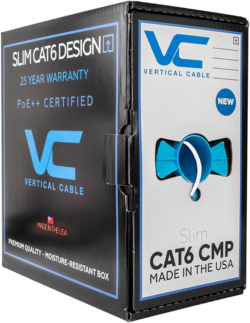 Vertical Cable CAT6 550 MHz UTP Plenum 1000ft Bulk Ethernet Cable