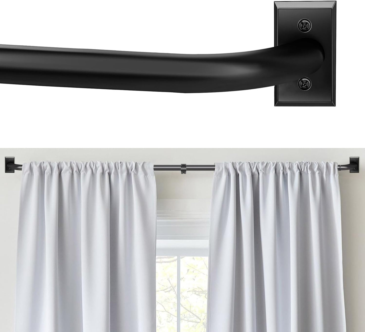 Blackout Curtain Rod Adjustable Extra Long for Windows 5.5-12.7Ft