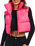 Fuinloth Women's Padded Vest Cropped Puffer - Lightweight Warmth bulk