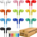 200 Pack Bulk Earbuds for Classroom - Individually Bagged Student