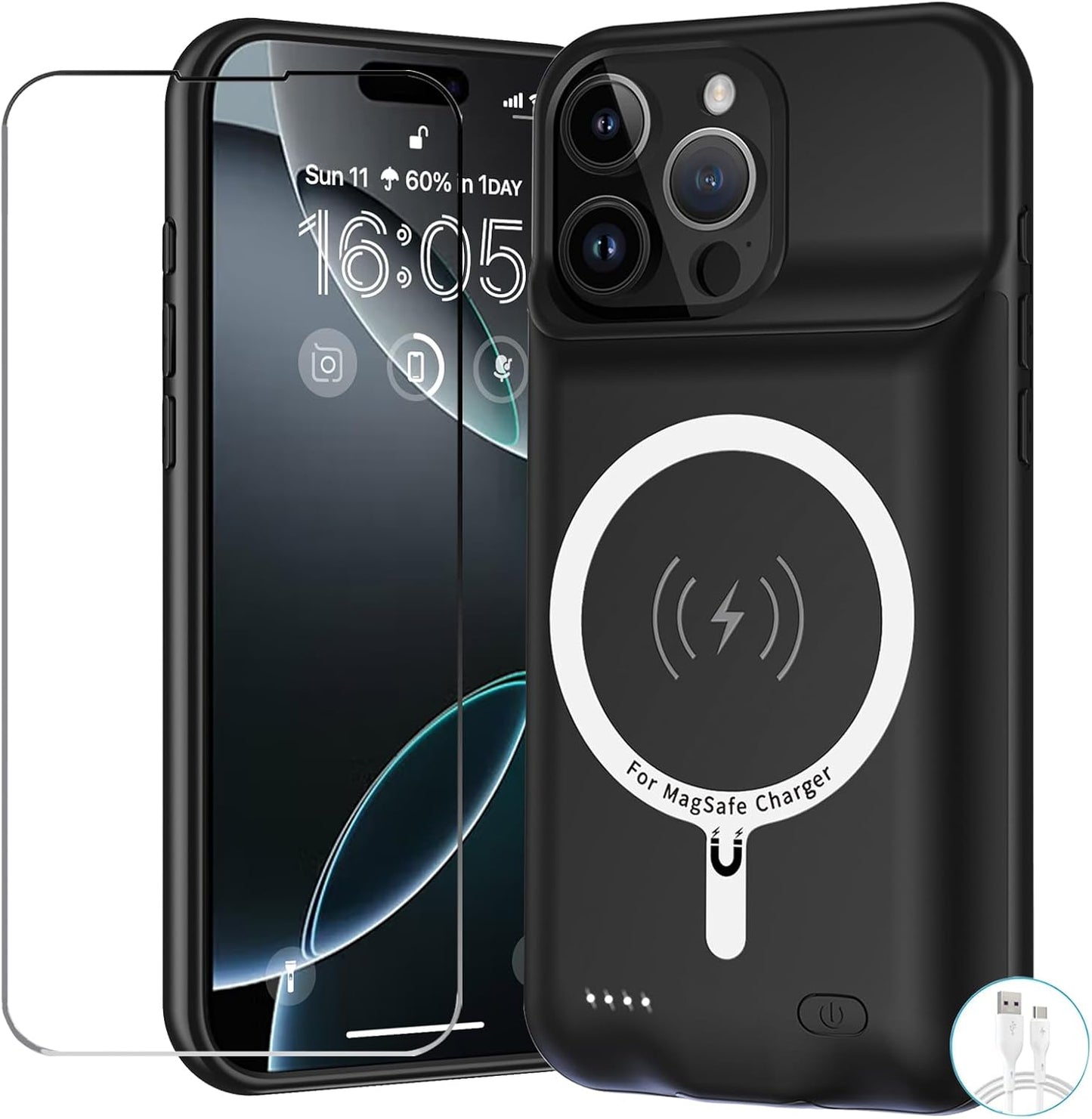Battery Case for iPhone 16 Pro Max with 12000mAh Power