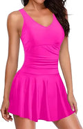 One Piece Swimdress Modest Tummy Control Swimsuit (Style XCP4)