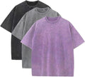 3 Pcs Men's Oversized Heavy Cotton Summer T-Shirts - Vintage Loose Fit