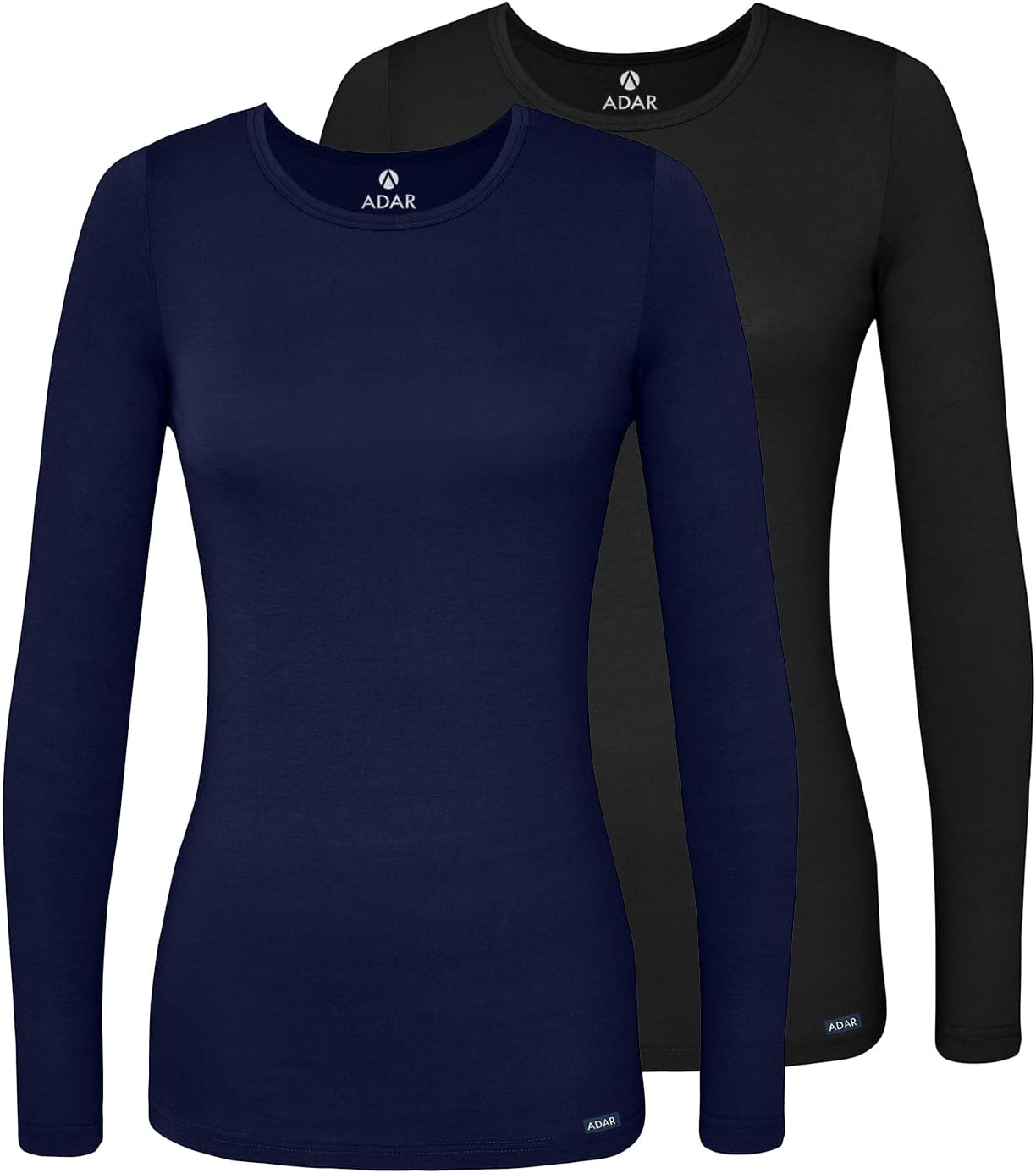Adar Underscrubs for Women Long Sleeve Comfort Tee 2 Pack