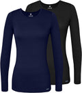 Adar Underscrubs for Women 2 Pack - Long Sleeve Comfort Tee Jewelry
