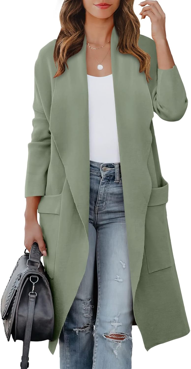 ANRABESS Women's Long Cardigan Sweater for Fall Fashion Style