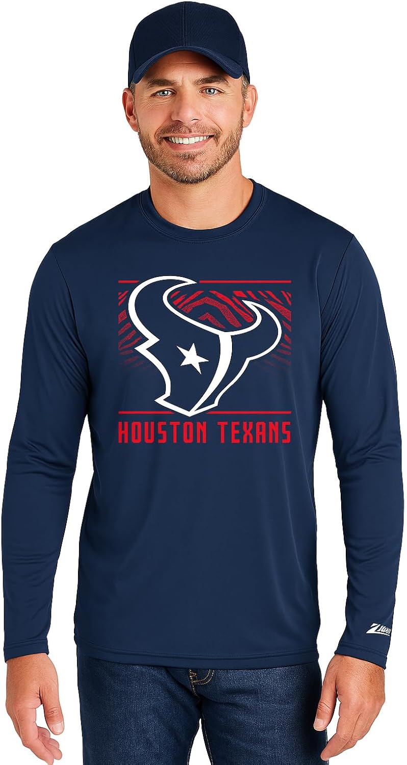 Zubaz NFL Men's Long Sleeve Team Graphic T-Shirt for Fans