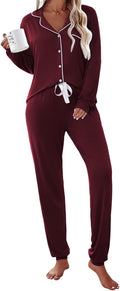 Women's Ekouaer Modal Cotton Pajama Set - Soft Long Sleeve PJs
