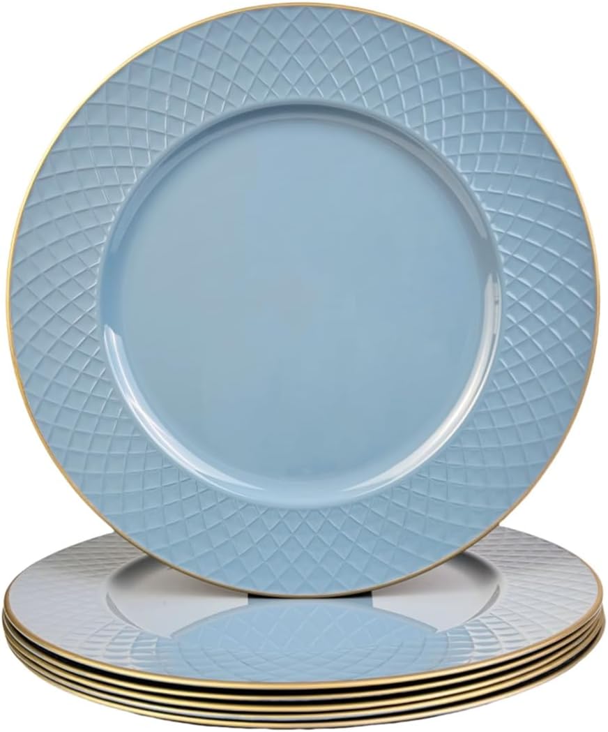 Light Blue Charger Plates for Elegant Table Settings and Parties