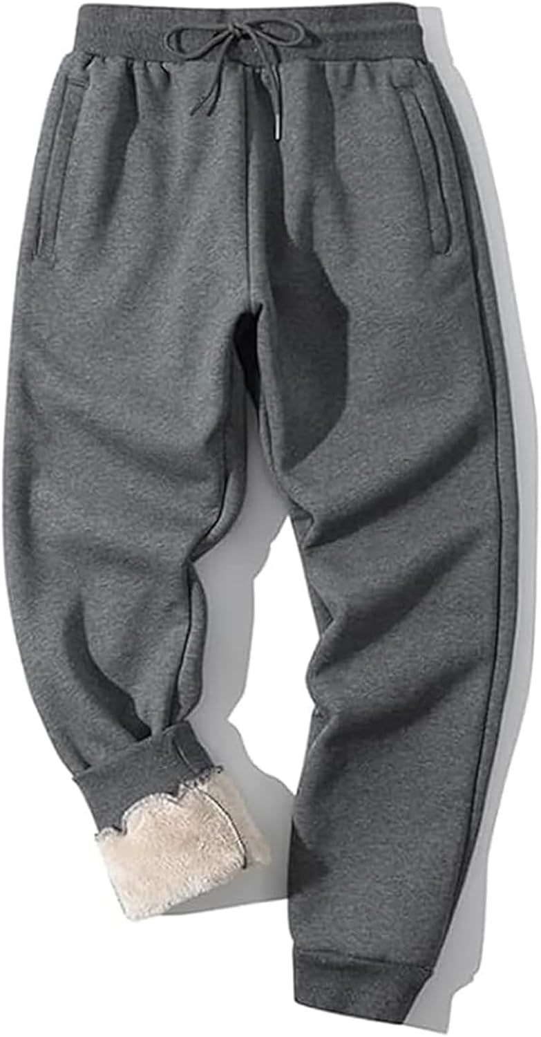 Shiyifa Men's Winter Warm Fleece Sherpa Lined Jogger Pants