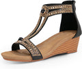 FRALOSHA Wedge Sandals for Women Open Toe Casual Summer - Comfortable