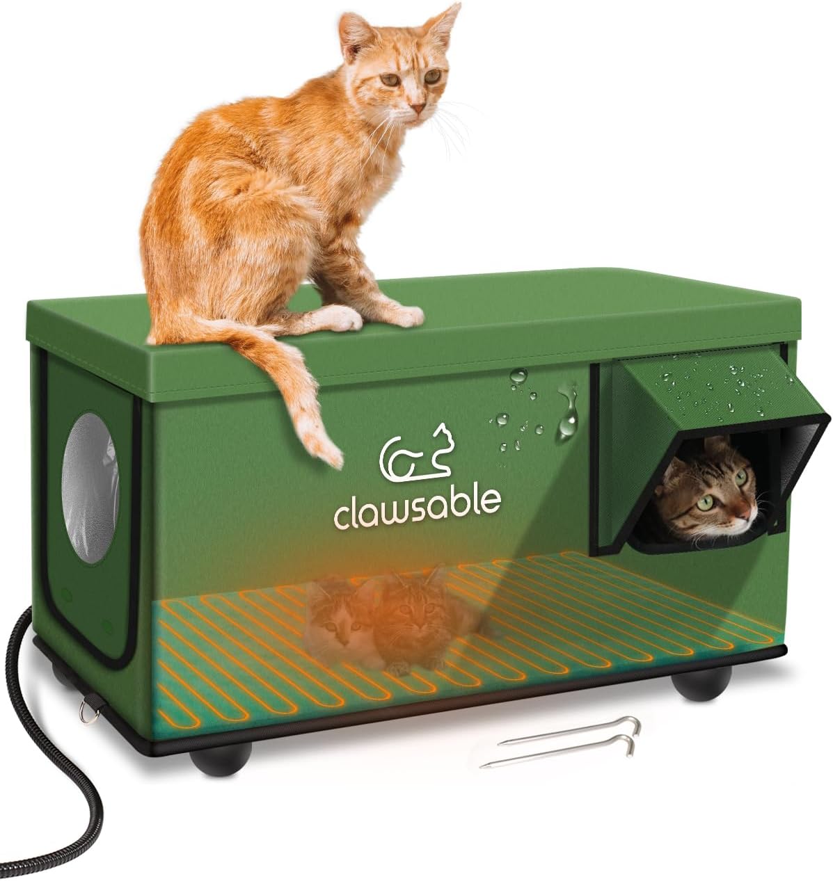 Clawsable Indestructible Heated Cat House for Outdoor Cats