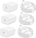 3 Pack i Phone 16 15 Charger Fast Charging - Compact 20W USB C Bundle