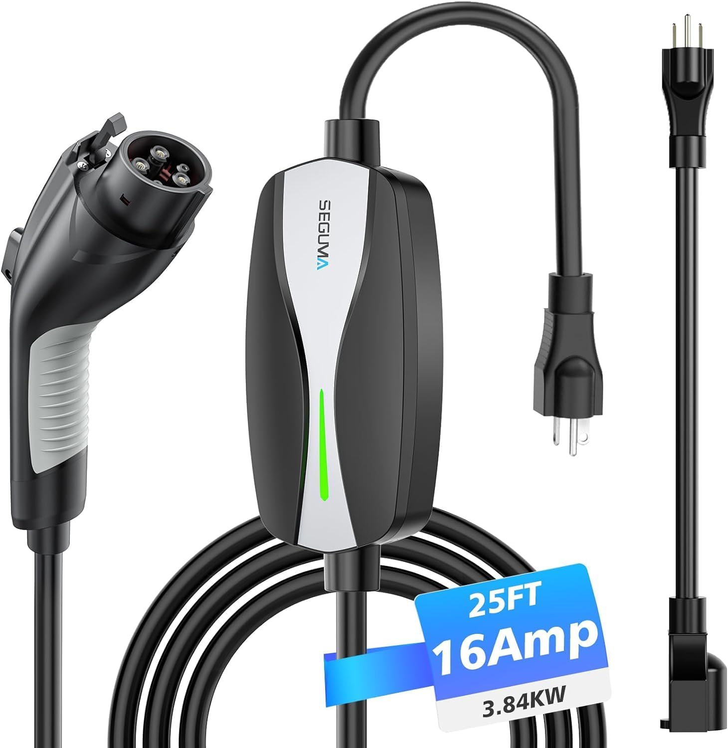 Level 1/2 EV Charger with 25FT Cable and NEMA 6-20 Plug