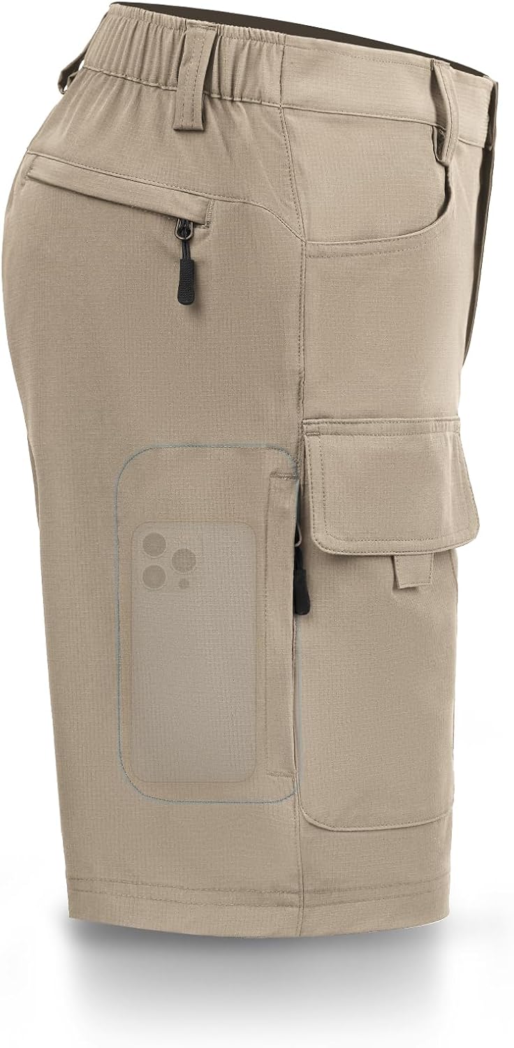 Hiauspor Men's Hiking Cargo Shorts: Quick Dry & Lightweight