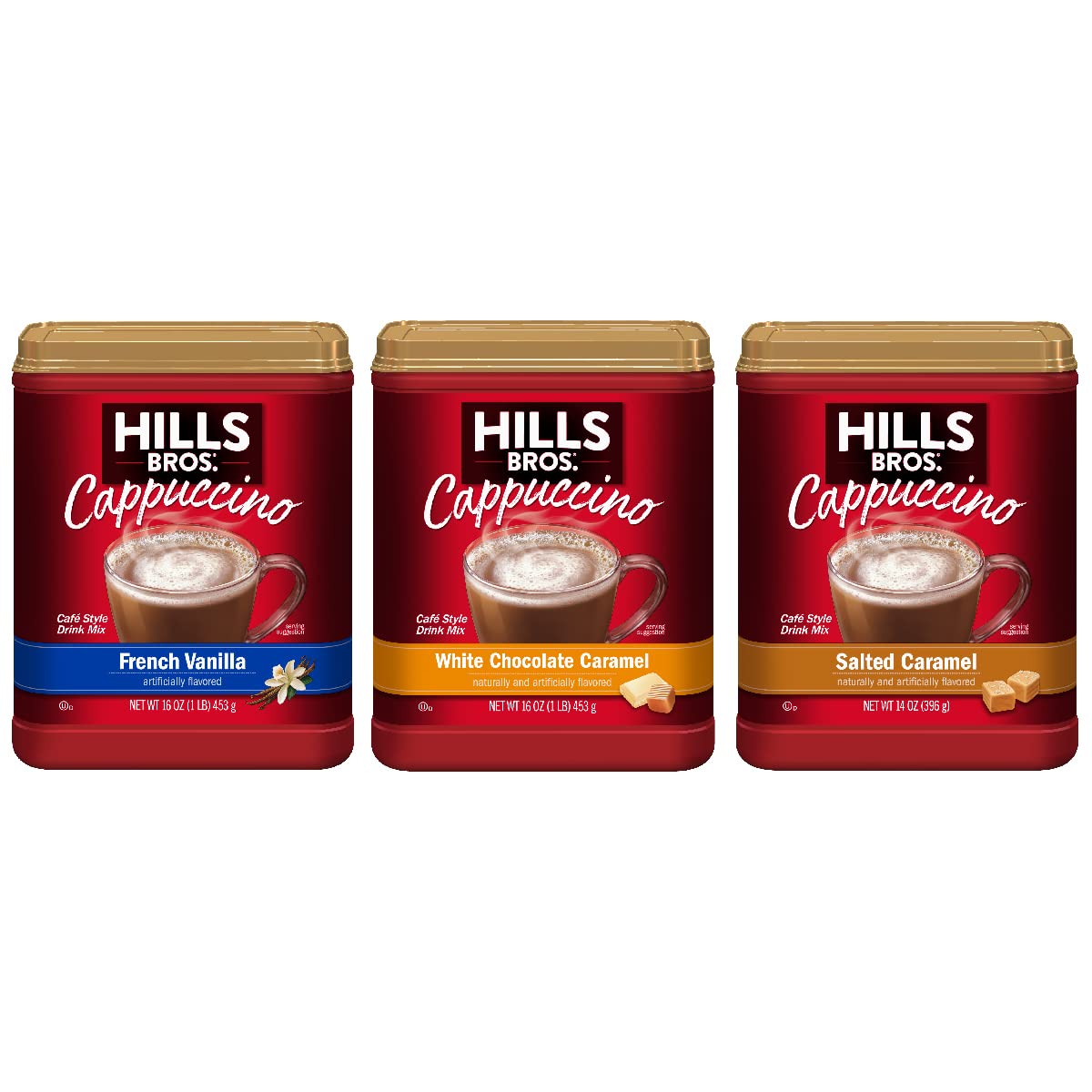 Delicious Hills Bros. Cappuccino Mix Variety Pack - Frothy & Rich Flavors!