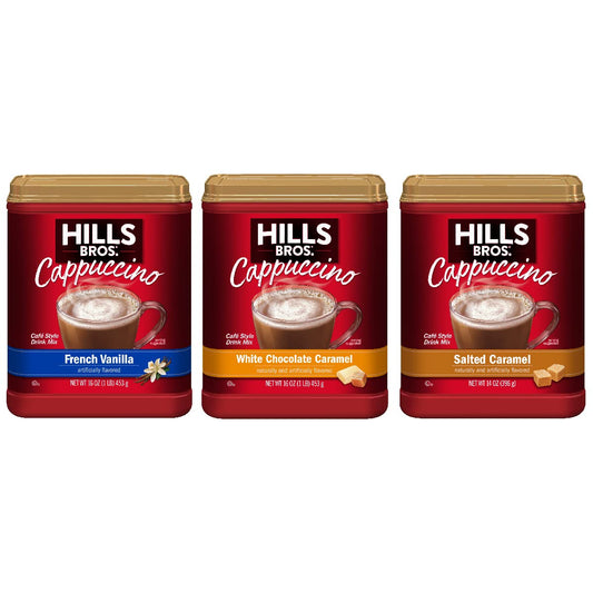 Delicious Hills Bros. Cappuccino Mix Variety Pack - Frothy & Rich Flavors!