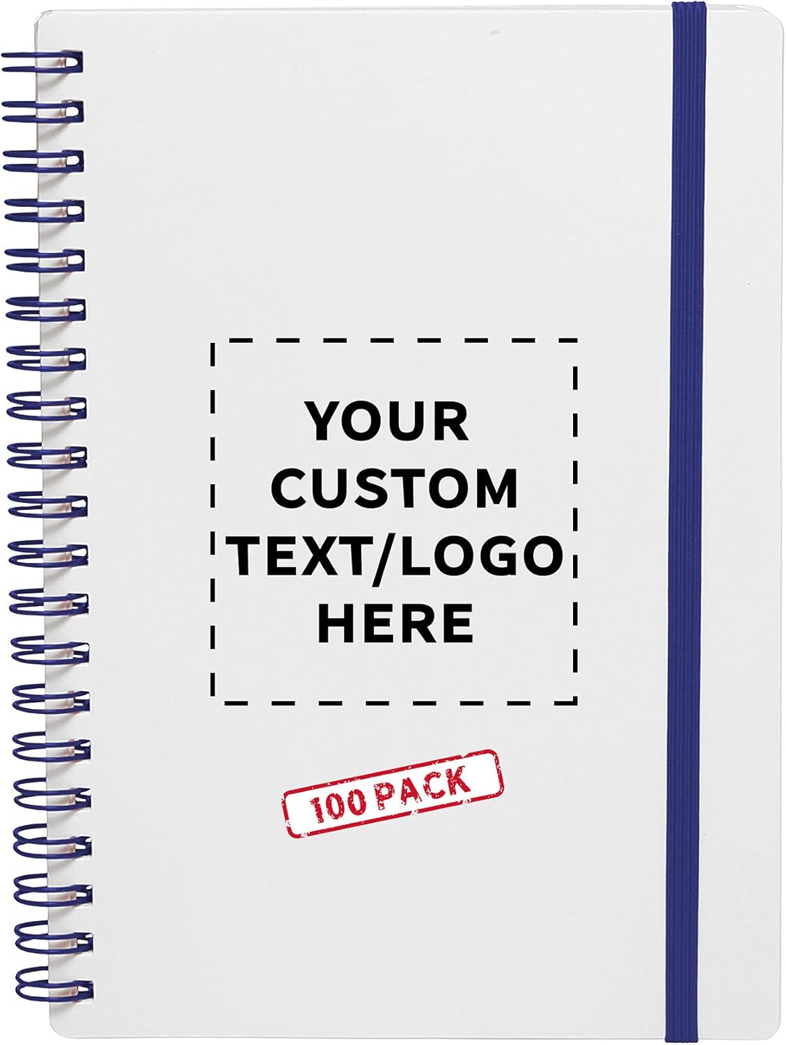 Customizable White Spiral Notebooks - Recycled, 80 pages - Blue