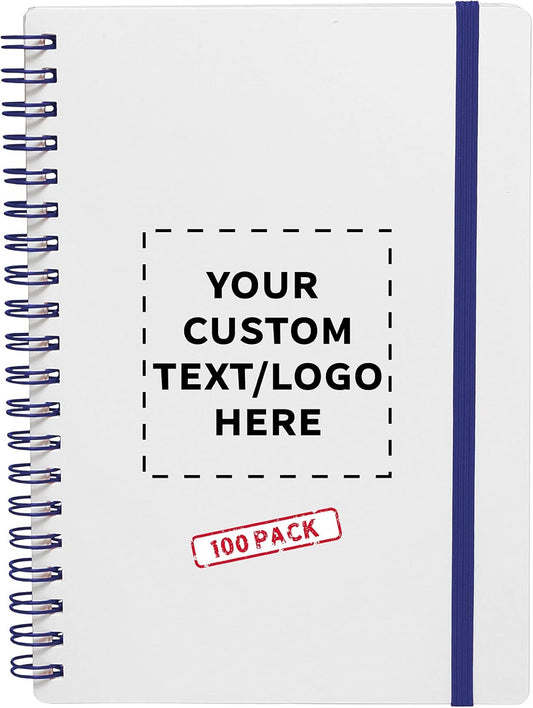 Customizable White Spiral Notebooks - Recycled, 80 pages - Blue