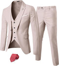 YND Men's Slim Fit 3 Piece Suit Set - Modern Slim Fit Style