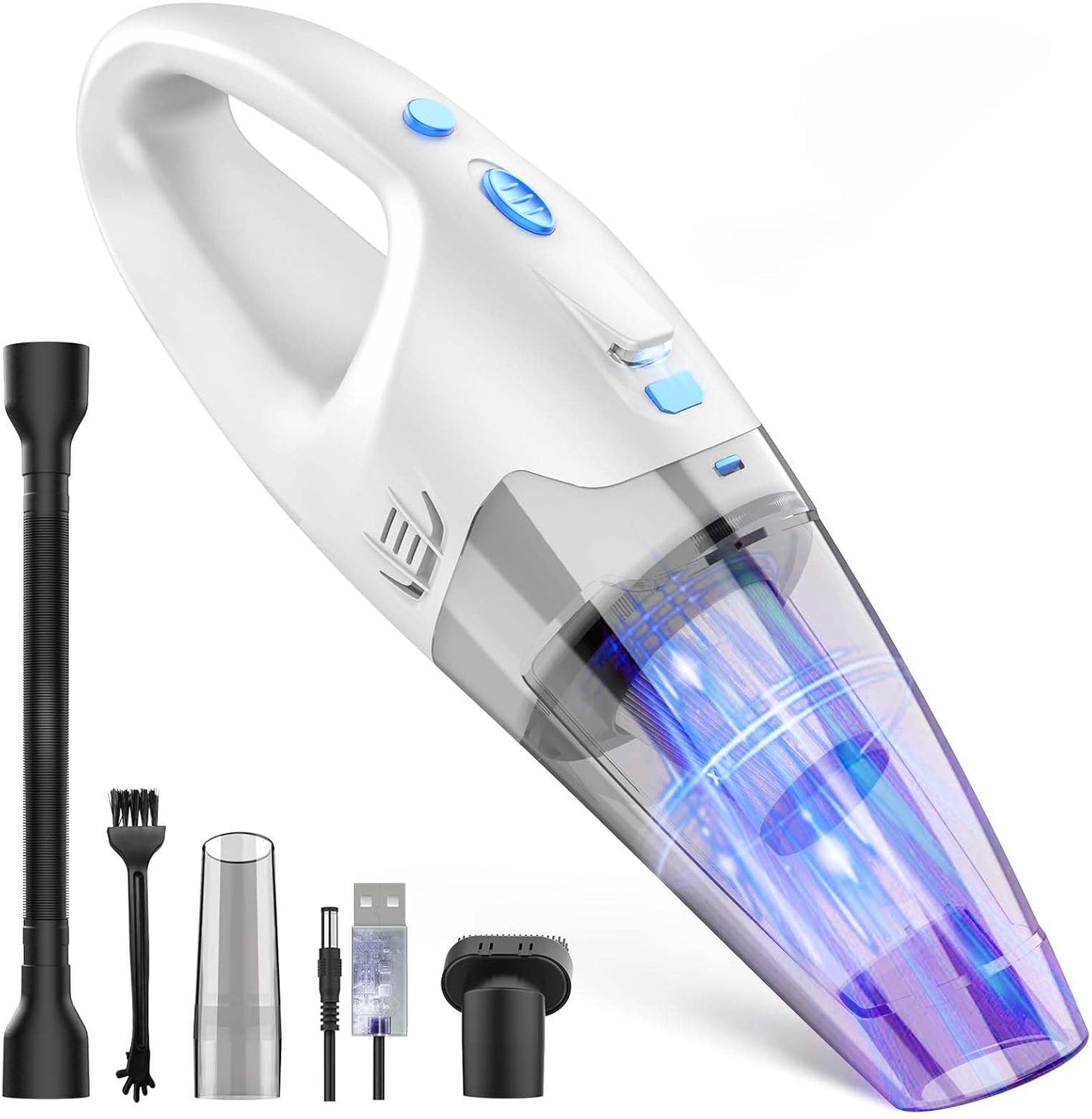 Handheld Vacuum Cordless with Powerful Suction and LED Light