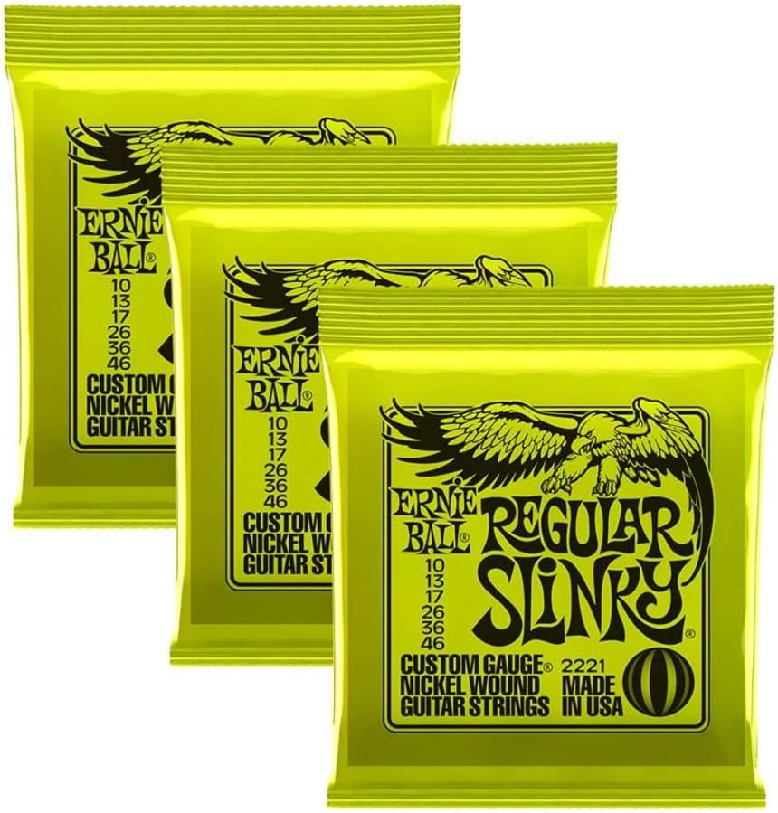 Ernie Ball 2221 Regular Slinky Electric Guitar Strings 3-Pack - Superior Sound!