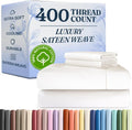 400 Thread Count Cotton Sheet Set Queen - Deep Pocket Luxury