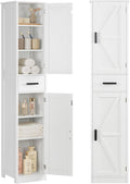WEENFON 67 Tall Bathroom Cabinet with 6 Shelves & Drawer - Narrow