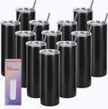 20 Oz Straight Skinny Tumblers 12 Pack - Gift Ready for DIY