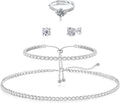 Elegant Tennis Necklace and Bracelet Set for Women - Sparkly Jewelry