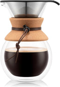 Bodum Pour Over Coffee Maker - High-Heat Glass, Stainless Steel Filter - Made in Portugal