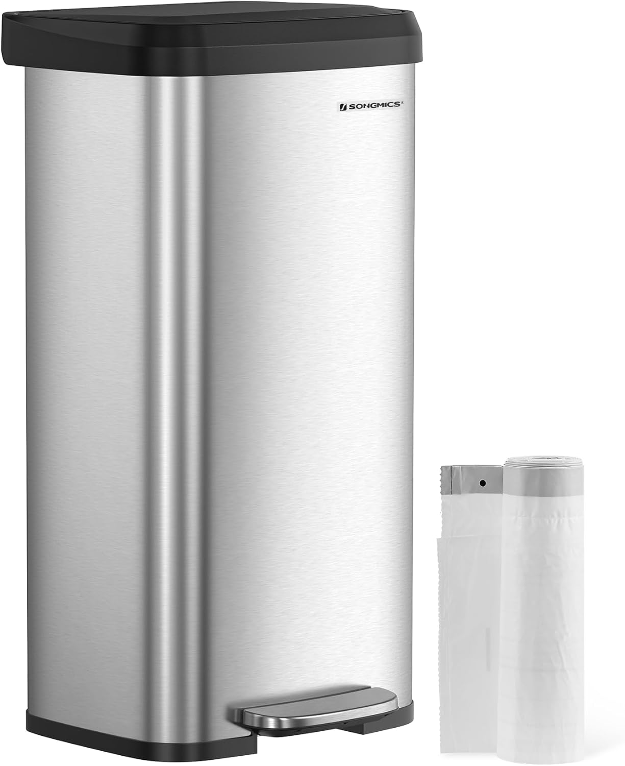 18-Gallon Stainless Steel Kitchen Trash Can with Step-on Pedal