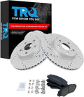 TRQ Front Brake Pad & Rotor Kit Semi-Metallic - G-Coated Slotted X