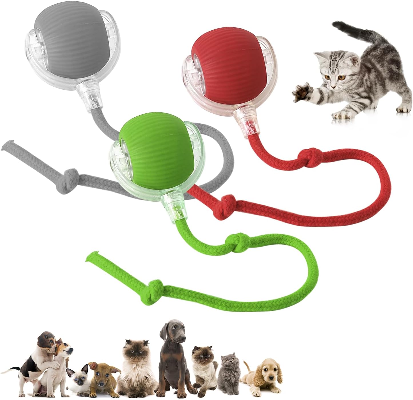 Fast Rolling Interactive Pet Ball Trio