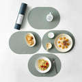 Mint Green Oval Silicone Placemats Set of 4 - Heat Resistant, Non-Slip