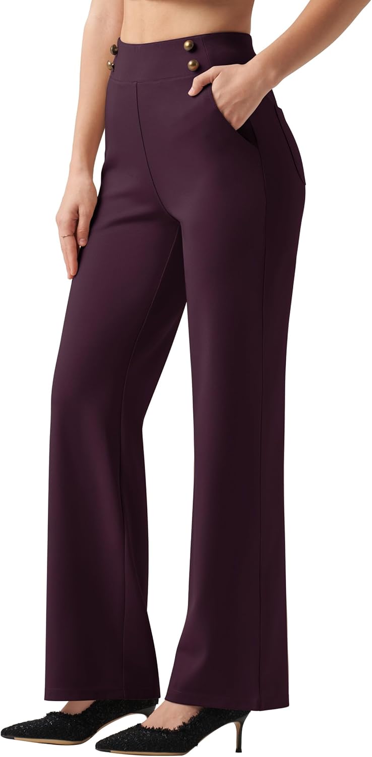Willit Women's Wide Leg Dress Pants for Office and Casual Wear