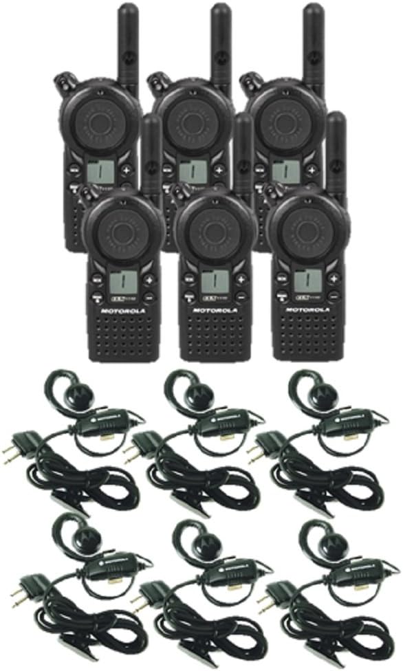 Motorola Solutions CLS1110 Two-Way Radio 6-Pack with Headsets