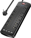 Power Strip Surge Protector with 12 Outlets and 4 USB Ports - 6 ft