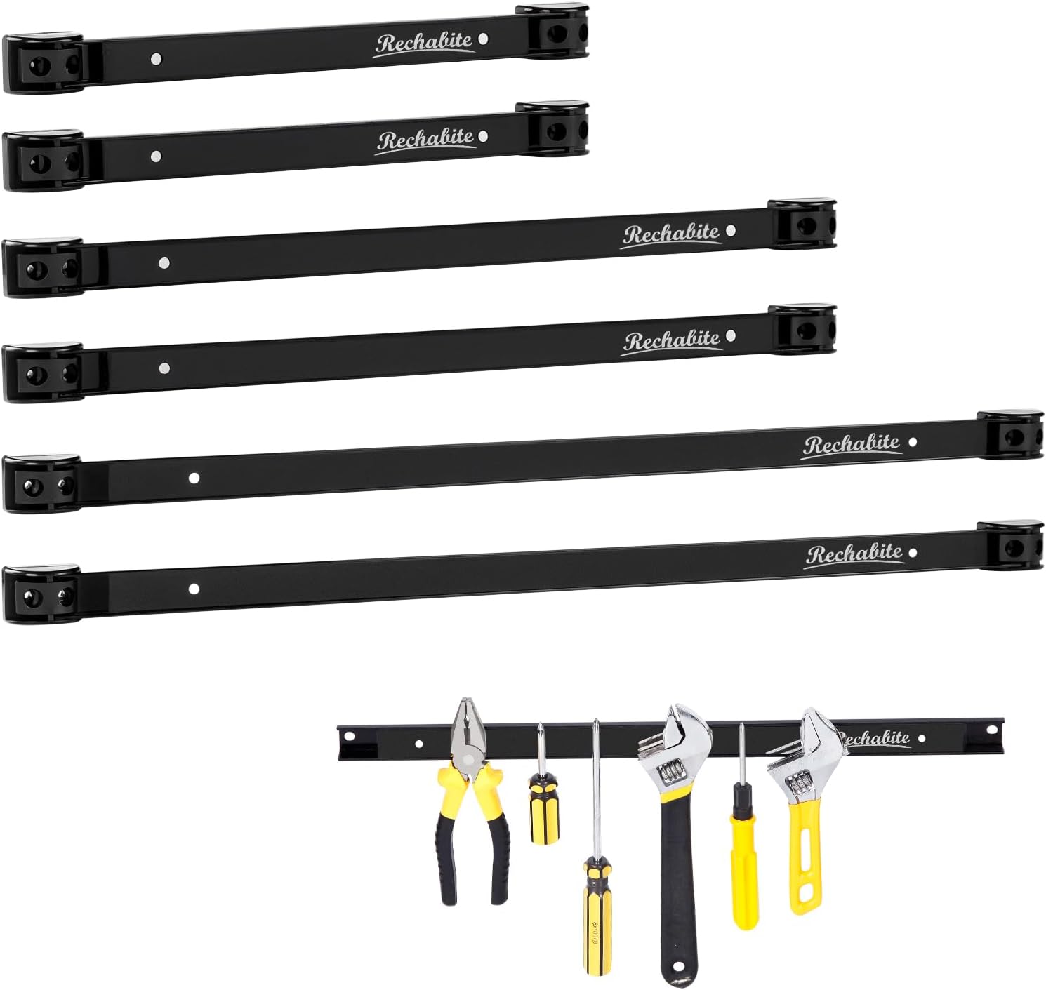 Magnetic Tool Holder Strip Set for Garage Organization Needs