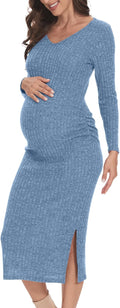 Long Sleeve Maternity Sweater Dress for Women - Fall Winter Shower
