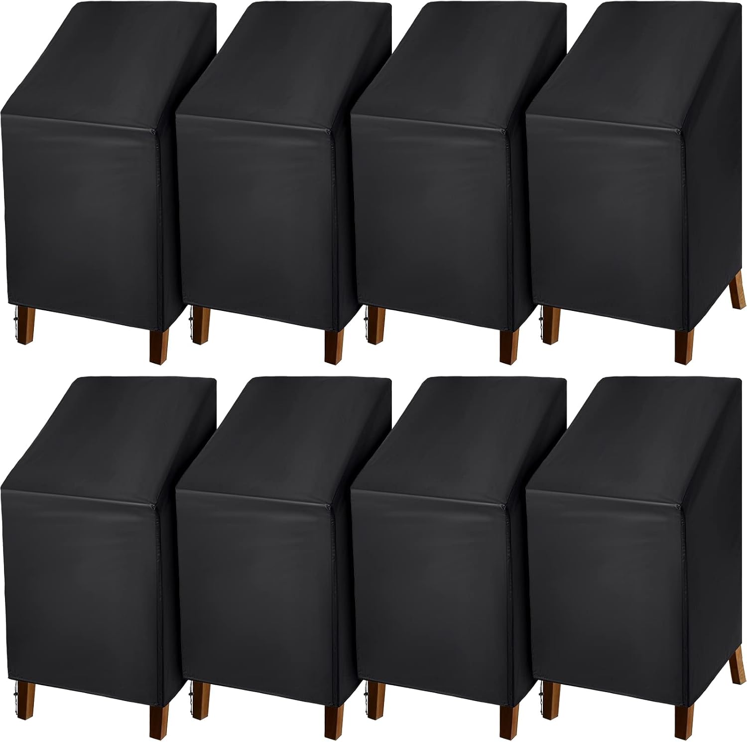 Moukeren 8 Pcs Black Outdoor Chair Cover for Patio Furniture