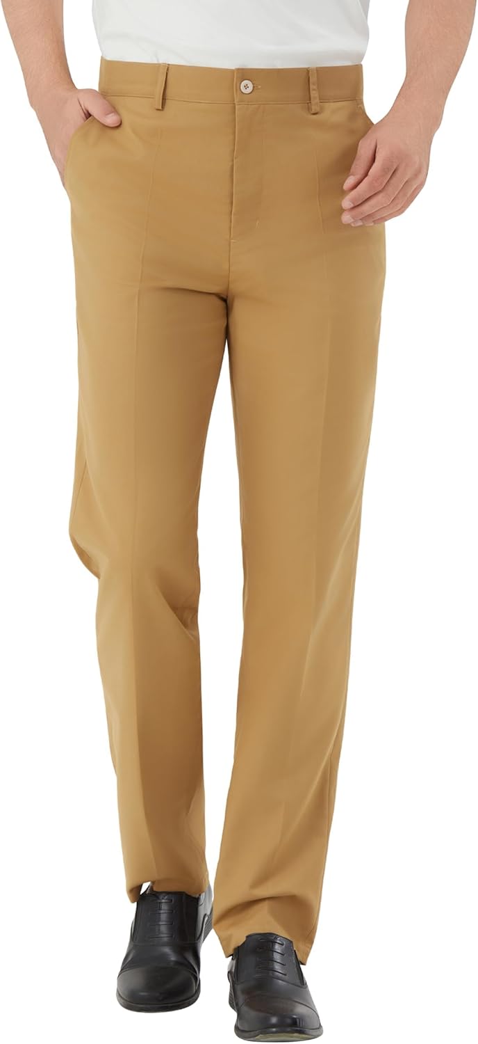 Men's Tall Classic Fit Flex Flat Front Dress Pants for Office