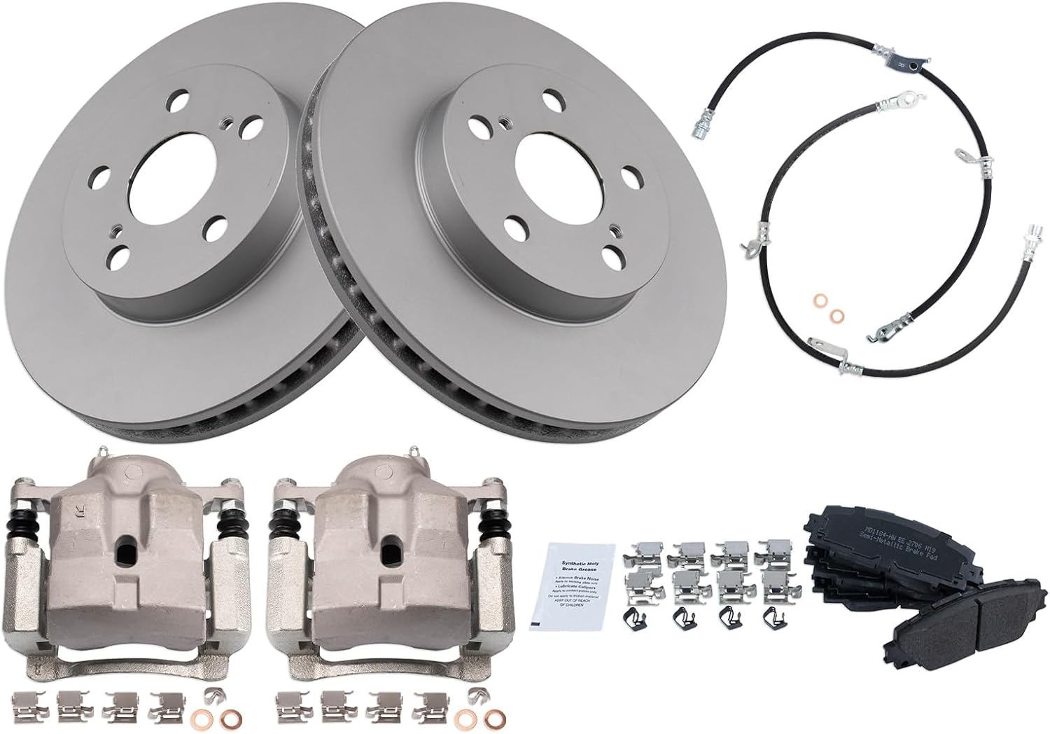 TRQ Front Brake Pad & Rotor Kit for Lexus CT200h and Toyota Prius