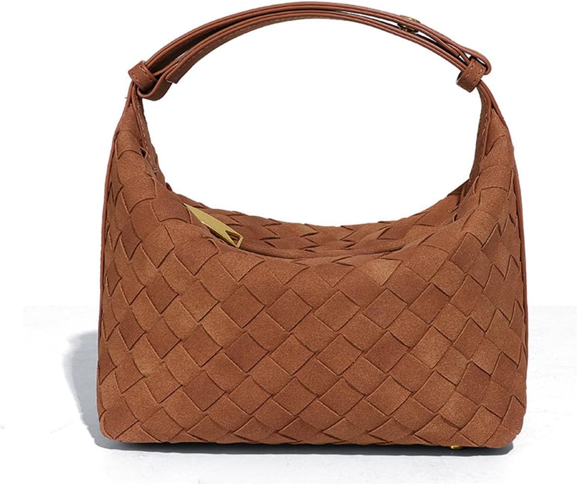 Luxurious Suede Hobo Bag - Spacious Women's Woven Leather Bag