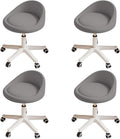 Dark Gray Rolling Stool Set of 4 - Adjustable Swivel Seats for Salon