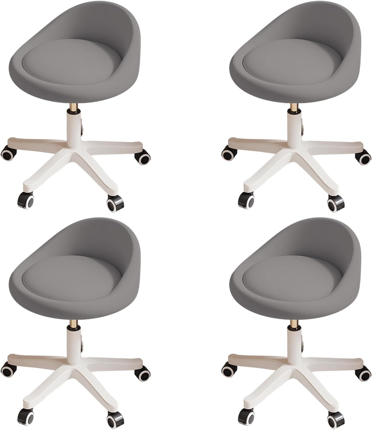 Rolling Stool Set of 4 with Ergonomic Swivel Seat for Comfort