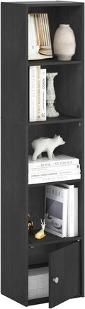 Furinno LUDER 5-Tier Modern Bookshelf with Storage Cabinet